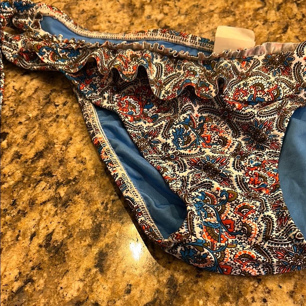 NWT Lucky Brand Paisley Tie-Side Bikini Bottom - Picture 7 of 7